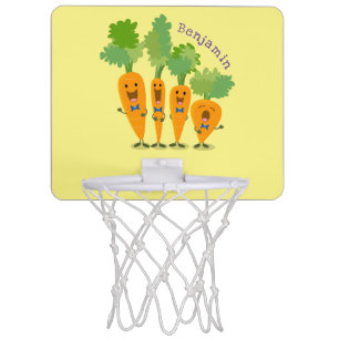 Cute singing carrot quartet cartoon illustration mini basketball hoop