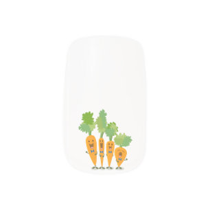 Cute singing carrot quartet cartoon illustration minx nail art