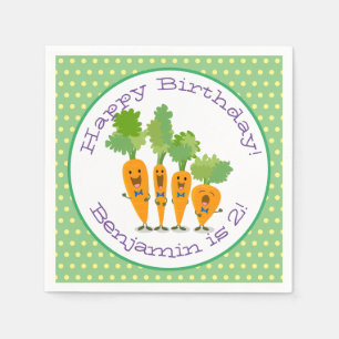 Cute singing carrot quartet cartoon illustration napkins