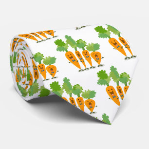 Cute singing carrot quartet cartoon illustration neck tie