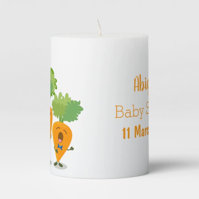 Cute singing carrot quartet cartoon illustration pillar candle (Front)