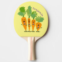 Cute singing carrot quartet cartoon illustration ping pong paddle