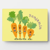 Cute singing carrot quartet cartoon illustration