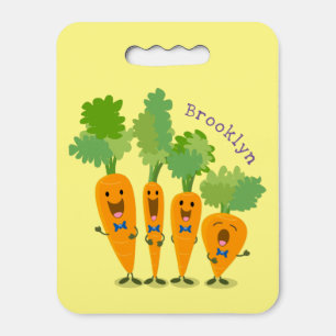 Cute singing carrot quartet cartoon illustration seat cushion