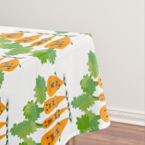 Cute singing carrot quartet cartoon illustration tablecloth