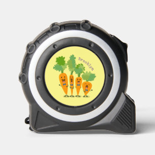 Cute singing carrot quartet cartoon illustration tape measure