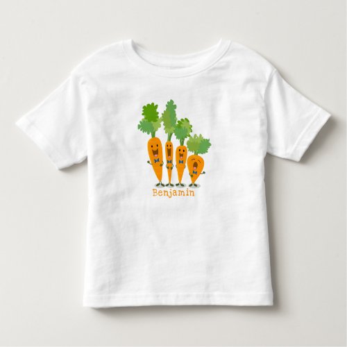 Cute singing carrot quartet cartoon illustration toddler t_shirt