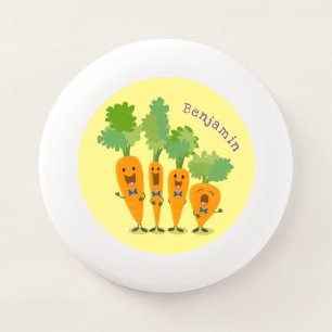 Cute singing carrot quartet cartoon illustration Wham-O frisbee