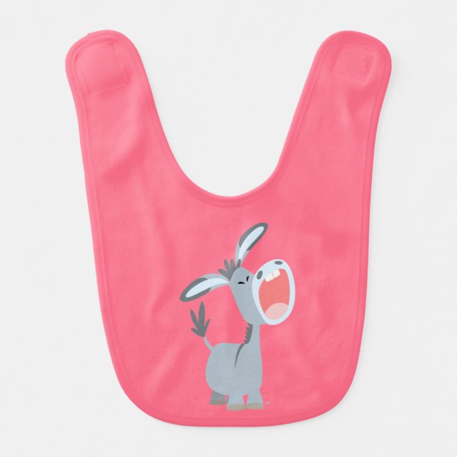 Cute Singing Cartoon Donkey Baby Bib (Front)