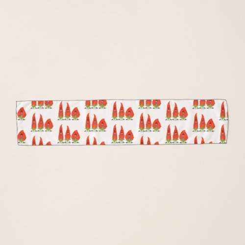Cute singing chili peppers cartoon illustration scarf