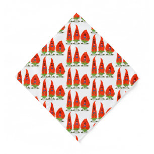 Cute singing chilli peppers cartoon illustration  bandana