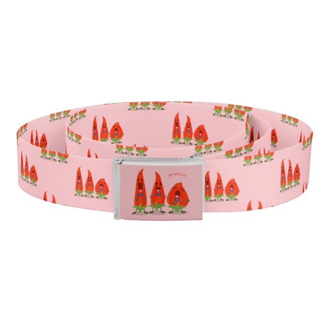 Cute singing chilli peppers cartoon illustration belt (Coil)