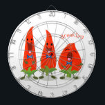Cute singing chilli peppers cartoon illustration dart board<br><div class="desc">This chilli hot pepper trio will make you sing! Drawn in fun cartoon illustration style to spice up!</div>