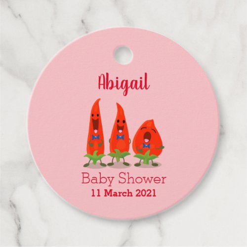Cute singing chilli peppers cartoon illustration  favor tags