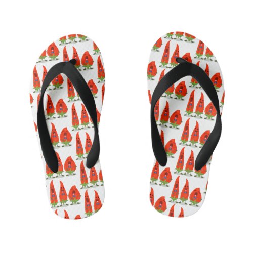 Cute singing chilli peppers cartoon illustration kids flip flops