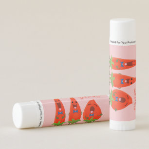 Cute singing chilli peppers cartoon illustration lip balm