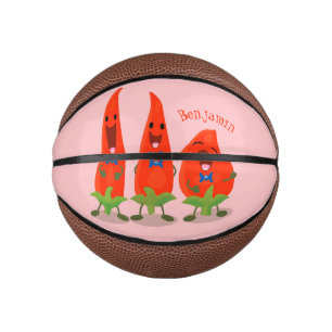 Cute singing chilli peppers cartoon illustration mini basketball