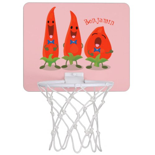 Cute singing chilli peppers cartoon illustration mini basketball hoop
