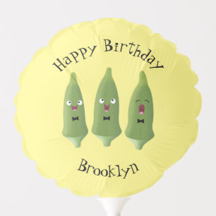 Cute singing okra vegetable cartoon balloon