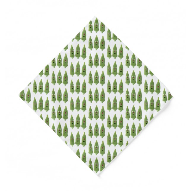 Cute singing okra vegetable cartoon bandana (Front)