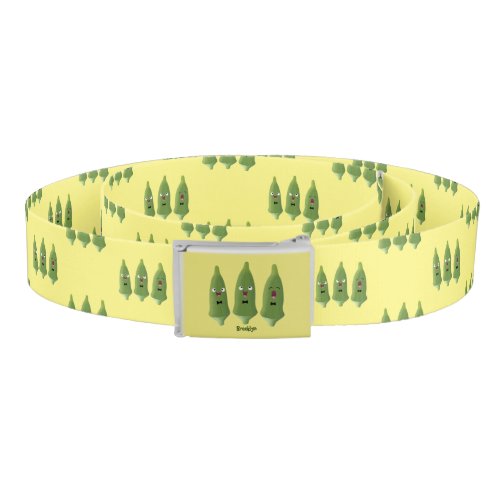 Cute singing okra vegetable cartoon belt