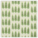 Cute singing okra vegetable cartoon fabric