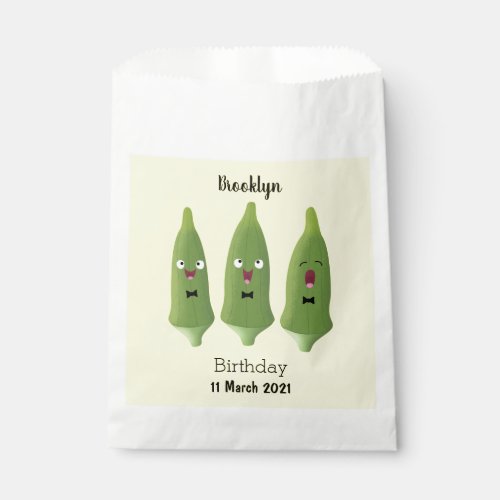 Cute singing okra vegetable cartoon favor bag