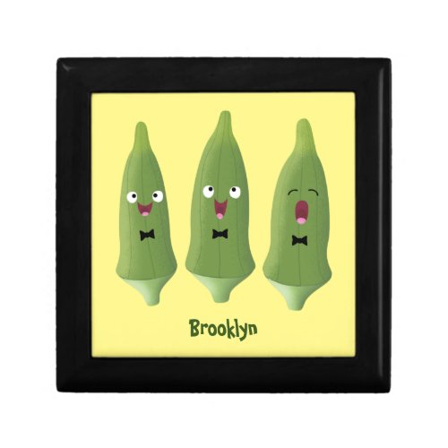 Cute singing okra vegetable cartoon  gift box