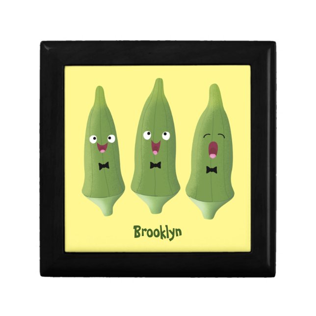 Cute singing okra vegetable cartoon  gift box (Front)