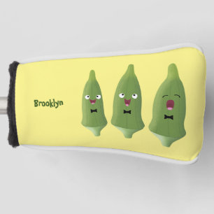 Cute singing okra vegetable cartoon golf head cover