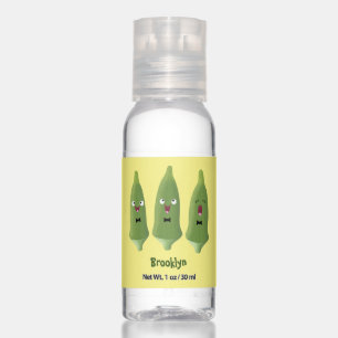 Cute singing okra vegetable cartoon hand sanitizer