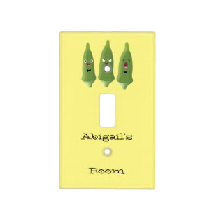 Cute singing okra vegetable cartoon light switch cover