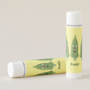Cute singing okra vegetable cartoon lip balm