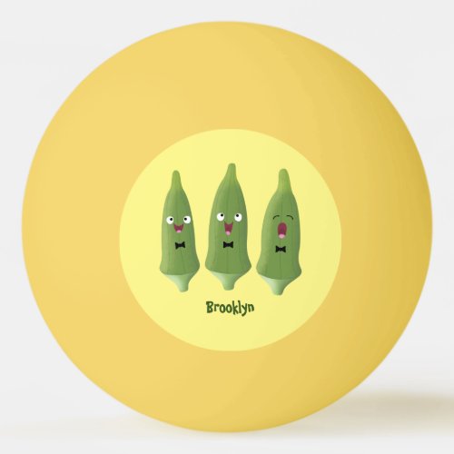 Cute singing okra vegetable cartoon ping pong ball