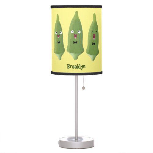 Cute singing okra vegetable cartoon table lamp