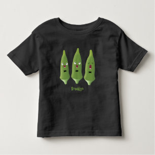 Cute singing okra vegetable cartoon toddler t-shirt