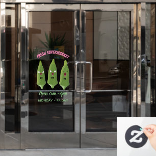 Cute singing okra vegetable cartoon window cling