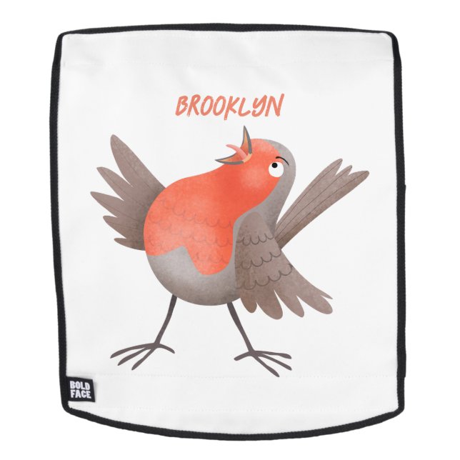 Cute singing robin bird cartoon  backpack (Removable Face)
