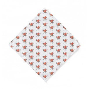 Cute singing robin bird cartoon bandana