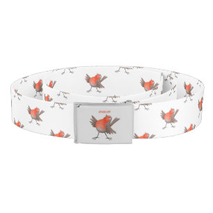 Cute singing robin bird cartoon belt