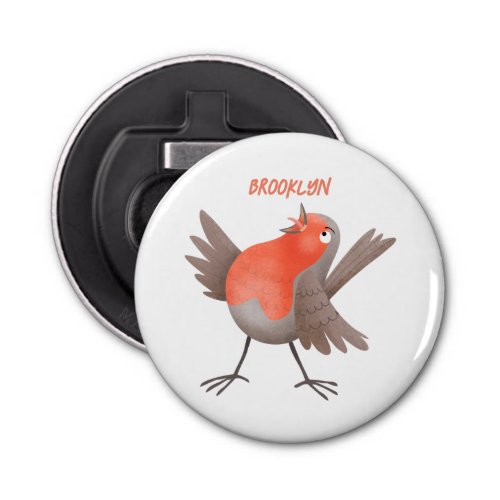 Cute singing robin bird cartoon bottle opener