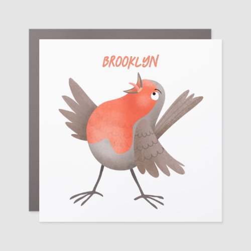 Cute singing robin bird cartoon car magnet