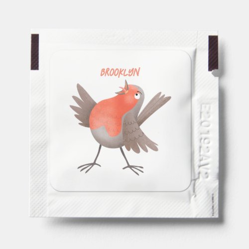 Cute singing robin bird cartoon hand sanitizer packet