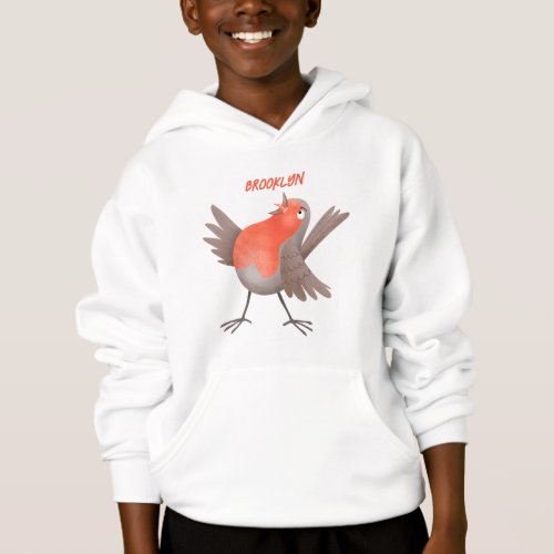 Cute singing robin bird cartoon hoodie