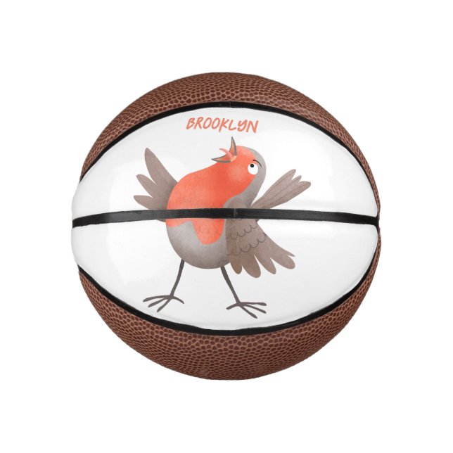 Cute singing robin bird cartoon mini basketball (Front)