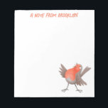 Cute singing robin bird cartoon notepad<br><div class="desc">A cute singing robin in cartoon illustration style. Songbird fun!</div>