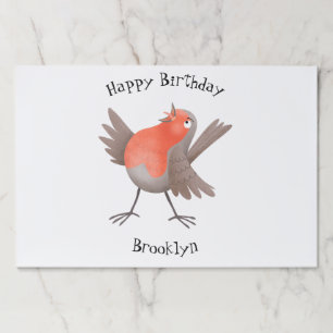 Cute singing robin bird cartoon paper pad