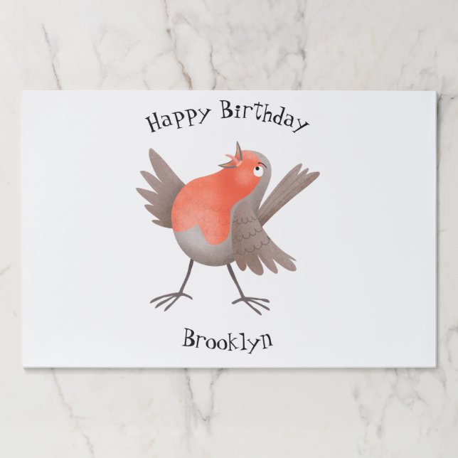Cute singing robin bird cartoon  paper pad (Front)