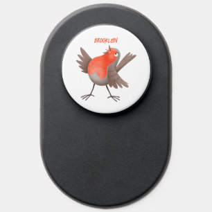 Cute singing robin bird cartoon PopSocket