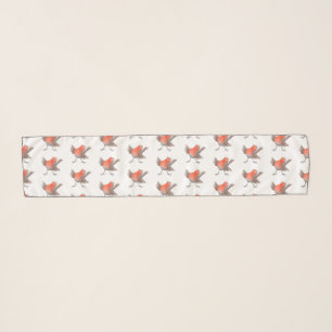 Cute singing robin bird cartoon  scarf